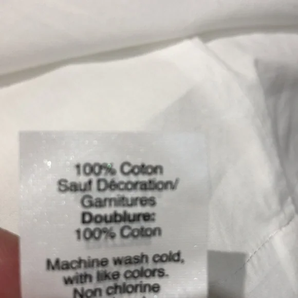 Madewell Blanca embroidered white dress blue stitching XS EUC - Picture 9 of 11